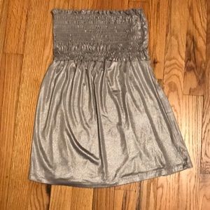 Shimmery silver smocked top